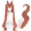 ABUNDANTDOODS Daiwa Scarlet-style Cosplay Wig, Heat-Resistant, 100cm, Disguise Wig, Cosplay Wig with Net and Comb, Orange (Wig, Ears, and Tail)
