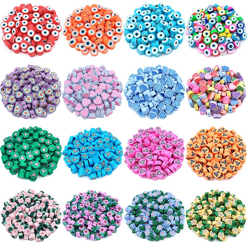 DIY для изготовления ювелирных изделий оптом 20 шт. мягкие глиняные свободные бусины кулон цветок слон сердце ожерелье браслет бусины