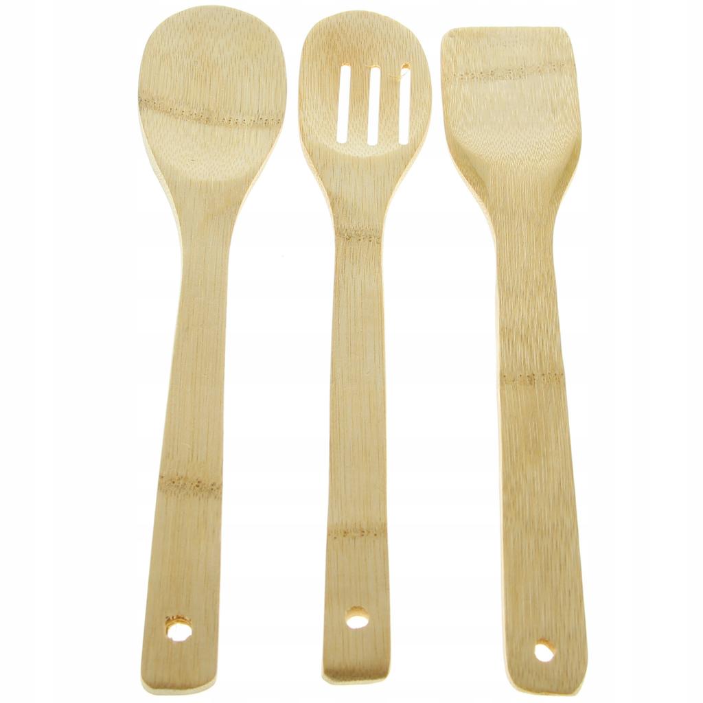 BAMBOO KITCHEN UTENSILS SPOONS SPATULA 3 pcs.