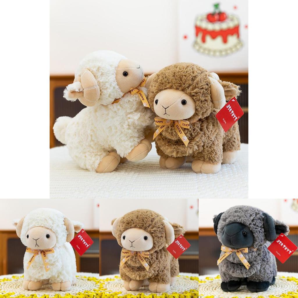 Милая мультяшная овечка с кудрявой шерстью, плюшевая игрушка, детская игрушка для офисного отдыха и детских игр