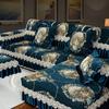 Роскошный коврик для дивана из синели, европейский стиль, большой цветочный тканевый противоскользящий чехол для сиденья, зимняя подушка из цельного дерева, полный чехол для дивана