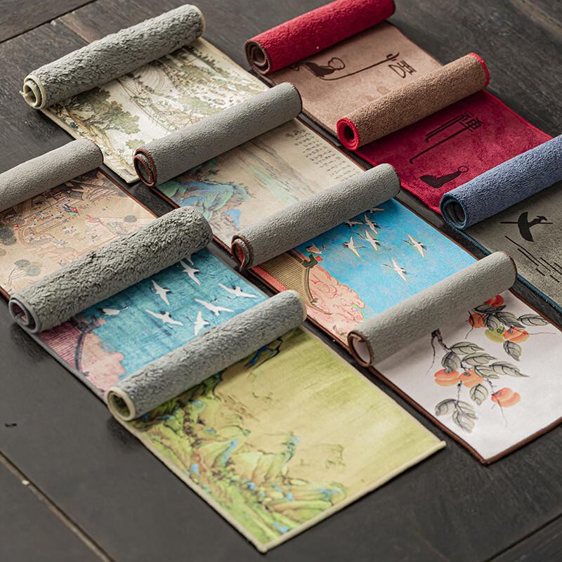 Chinese Style Absorbent Tea Towel and Mat (2-Pack)