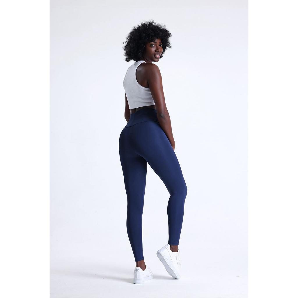 Navy Blue Cross Belt Push-up Slimming High Waist 1 Size Slimming Tights