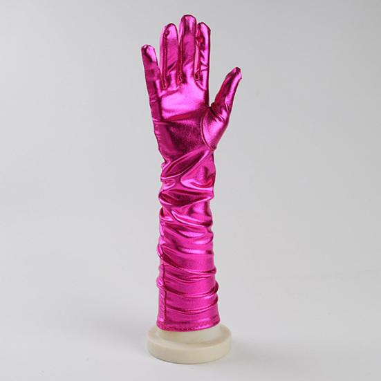 Косплей Вечеринка Сценическое Выступление Женские Длинные Перчатки из Искусственной Кожи с Блеском на Пальцы