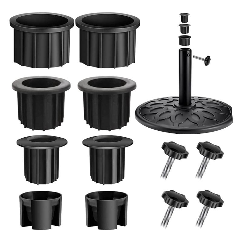 Cast Iron Patio Umbrellas Base 12Pcs, Weatherproof Resin Finish Parasols Stand Base Fit Multiple Umbrellas Poles