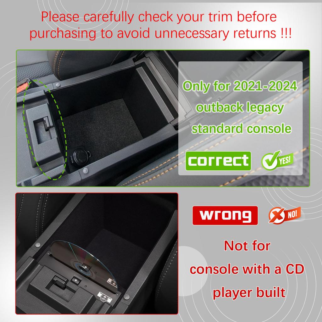 Для 2025 2025-2020 Subaru Outback & Legacy Органайзер на центральную консоль Лоток Бокс для хранения подлокотника Внутренние вторичные аксессуары для автомобиля
