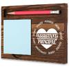 Assistant Principal Thank You Gift, Rustic Wooden Pencil Note Holder, School Admin Appreciation Decor, Promotion Leaving Birthday Farewell Retirement