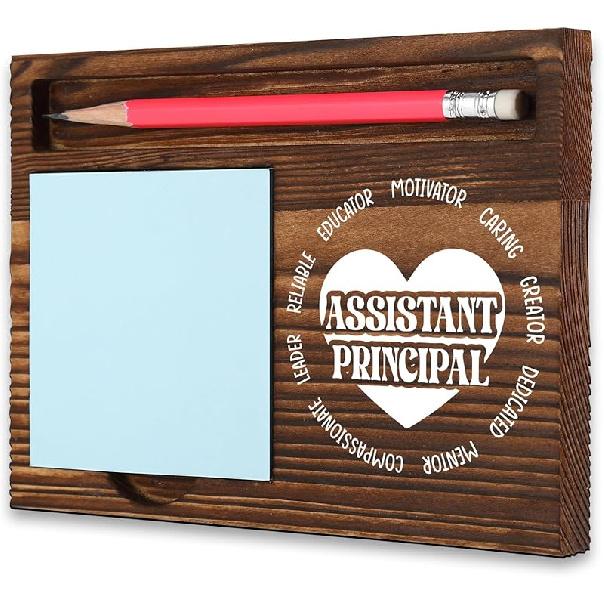 Assistant Principal Thank You Gift, Rustic Wooden Pencil Note Holder, School Admin Appreciation Decor, Promotion Leaving Birthday Farewell Retirement