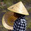 1Pc Chinese Retro Bamboo Rattan Fisherman Hat Handmade Weave Straw Bucket Hat Tourism Rain Dance Props Cone Fishing Sunshade Hat