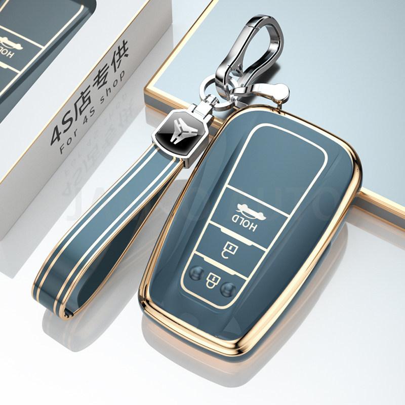 Чехол для автомобильного ключа из ТПУ с 3 кнопками для Toyota Camry Chr Corolla Rav4 Avalon Land Cruiser Prado Prius, Защита от царапин, Брелок