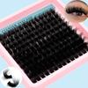 Black Tufted Eyelashes, 10 Rows , CC/D/DD Hot-melt Mink Eyelashes, with Long Eyes.