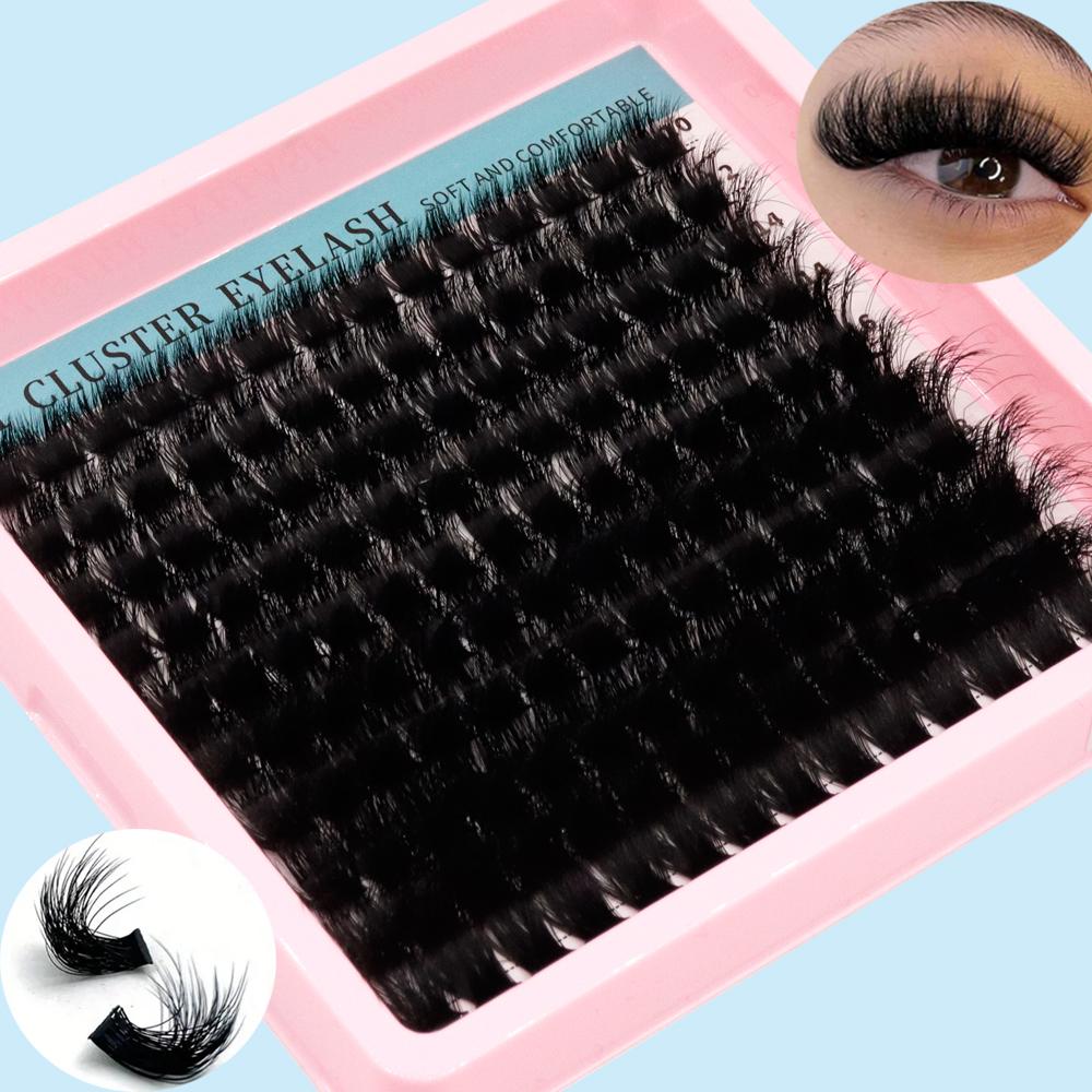 Black Tufted Eyelashes, 10 Rows , CC/D/DD Hot-melt Mink Eyelashes, with Long Eyes.