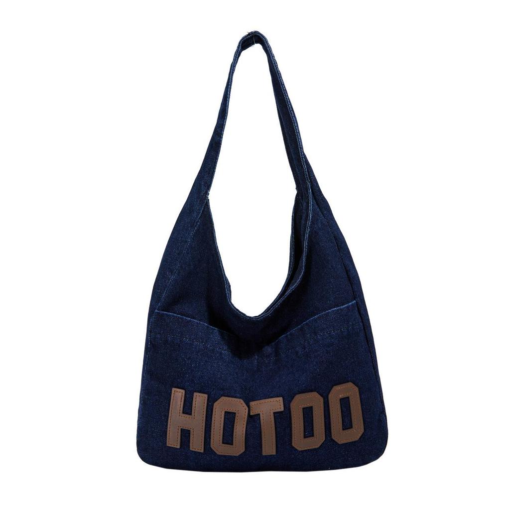 Сумка из денима Женская мода Повседневная сумка через плечо из искусственной кожи Сумка-тоут через подмышку