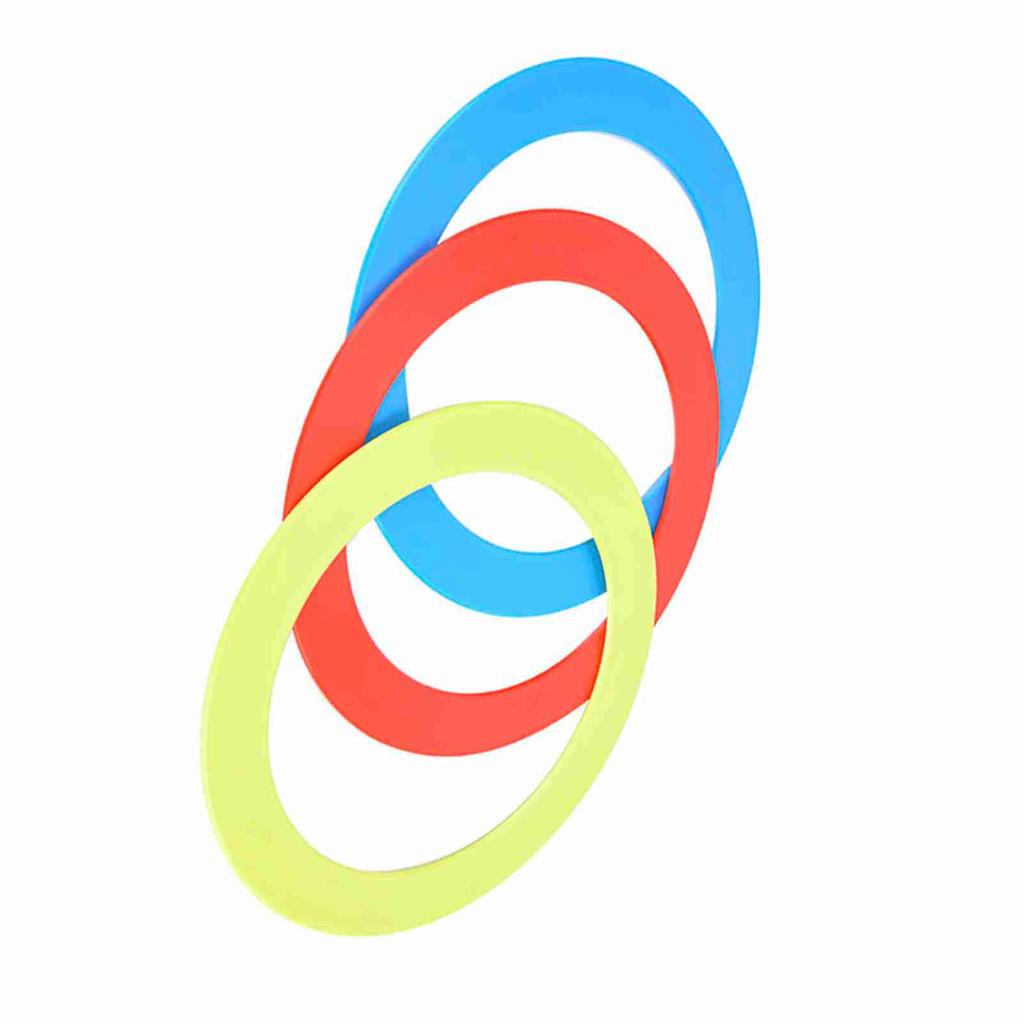 3PCS Set Juggling Acrobatics Throwing Toss Ring Bracelet Props Hand Clown Toy Blue Red Yellow