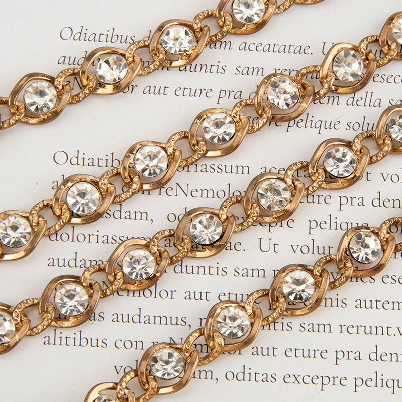 Metal Rhinestone Inlaid Waist Chain Women's Decoration Versatile Skirt Light Luxury Body Chain Women's Belt European and American