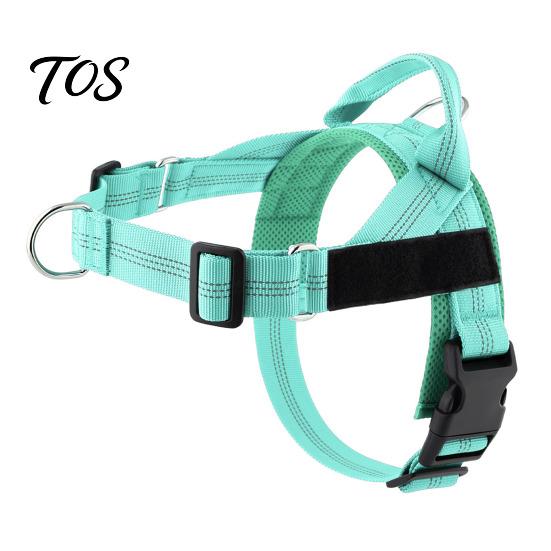 Ergonomic Pressure Relief Dog Harness No Pull Harness, Adjustable Nylon Vest with Handle, Breathable Dash-proof Control for Hiking Padded Medium Large