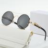 Модные круглые мужские солнцезащитные очки большого размера, роскошный металлический дизайн, украшения, женские солнцезащитные очки для путешествий, вождения, очки
