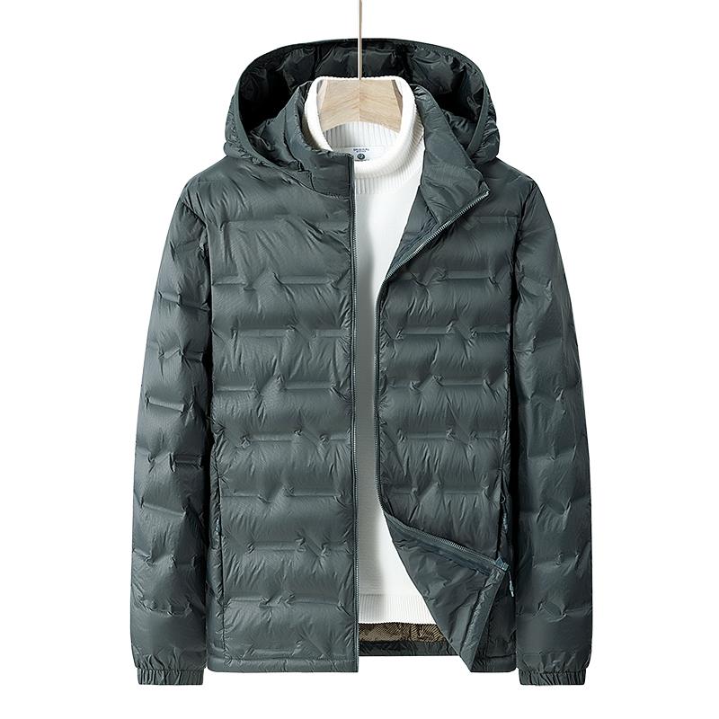 Men Winter Down Jacket Men Hooded Waterproof Windproof Puffer Jacket Detachable Hat Coat Casual Lightweight Down Jacket Male