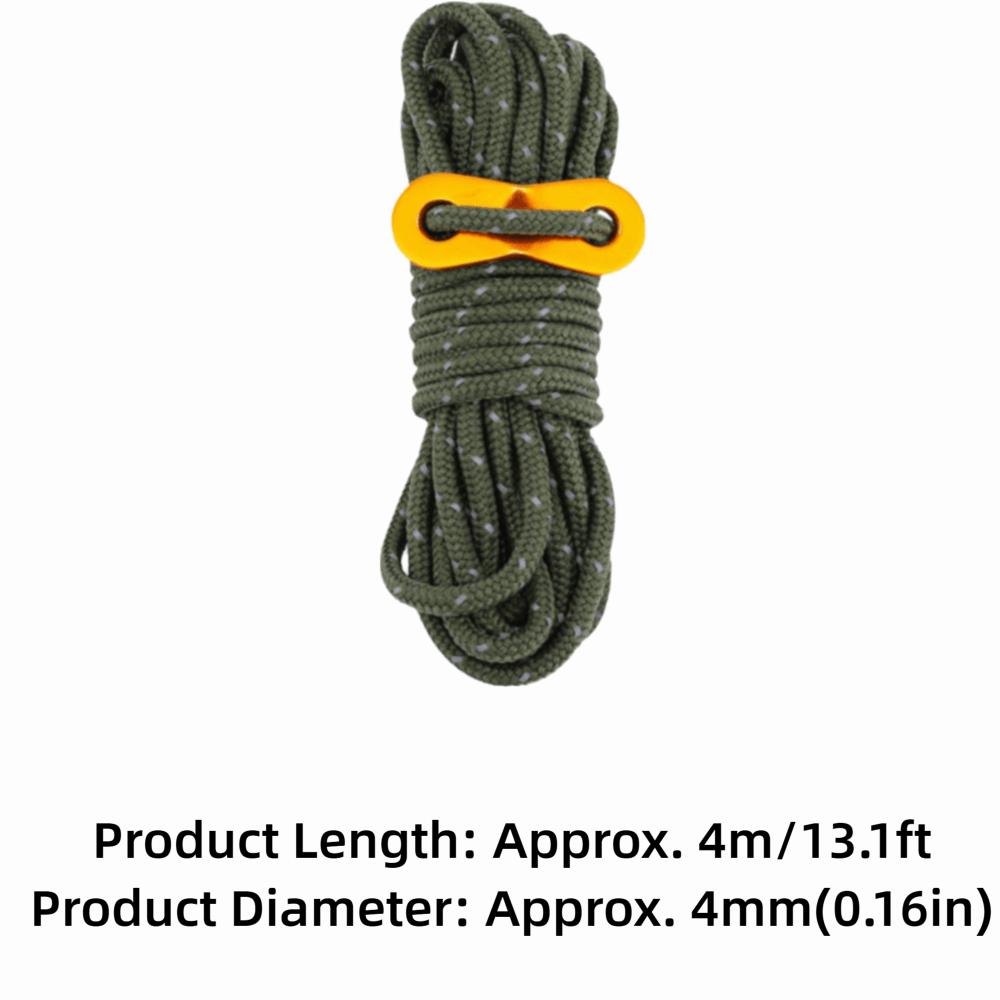8 Pcs 4 m 4 mm Tent Guide Ropes with Aluminum Alloy Buckle Guy Lines Guyline Tent Cord Backpacking