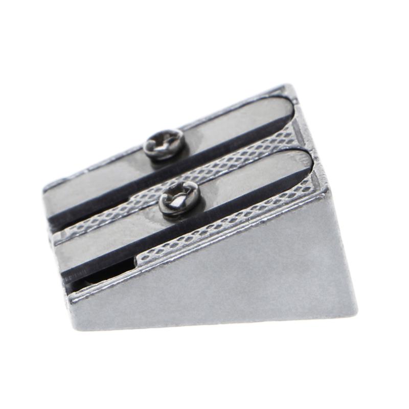 Металлическая точилка для карандашей с двойным отверстием со скосом, канцелярские принадлежности для школьного офиса