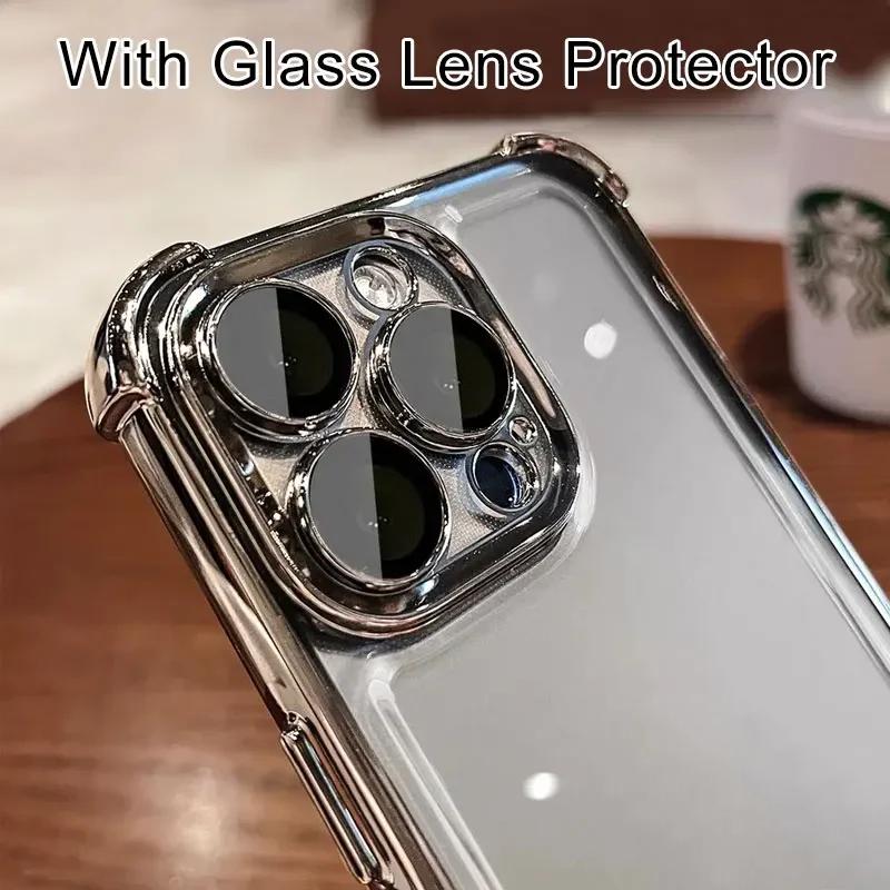 Airbag Shockproof TPU Case with Lens Film for VIVO Y35 Y78 Y77 Y77E Y20 Y21S Y16 Y17 Y18 Y52S Y76S Y200i Y200 X70 X80 X90 X100 Pro S15 S17 S18 S19 Pro
