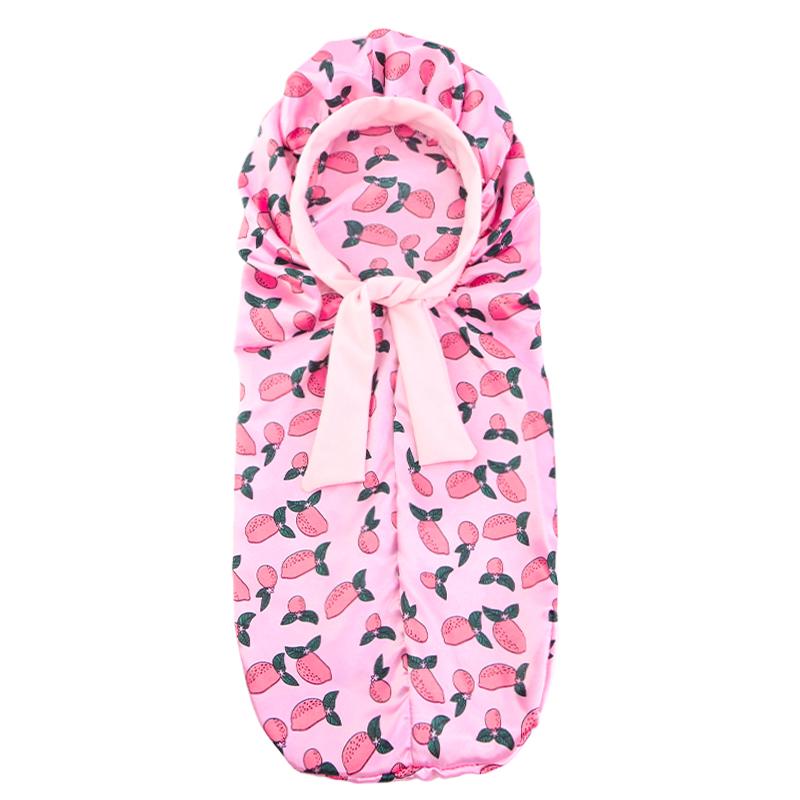 Детский длинный чепчик-труба с мультяшным принтом, широкой эластичной лентой, ночной чепчик для вьющихся волос, уход за волосами, головной убор, шапка для сна для мальчиков и девочек