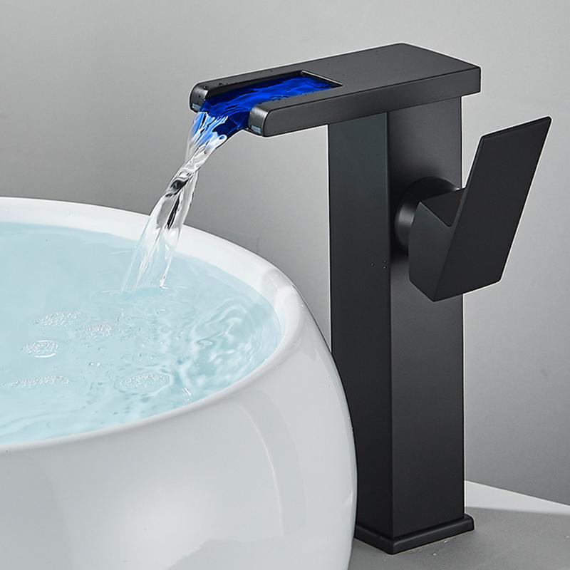 Смеситель для раковины Blackgold для ванной комнаты с одной ручкой и одним отверстием в форме буквы «С», смеситель для туалетного столика с горячей и холодной водой