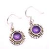 Натуральный аметист драгоценный камень женские серьги стерлингового серебра 925 пробы ювелирные изделия ручной работы