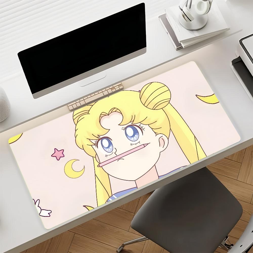 Cartoon S-Sailor M-moon-S Cute Mouse Pad Non-slip Rubber Gamer Balance Computer Mat Decoracion Deskmat Laptop Office Large