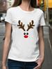 Merry Christmas Cute Reindeer Santa Claus Women Tshirt Printed Tops O-Neck Female Top Graphic Clothes Shirt T Tee Kawaii Tops