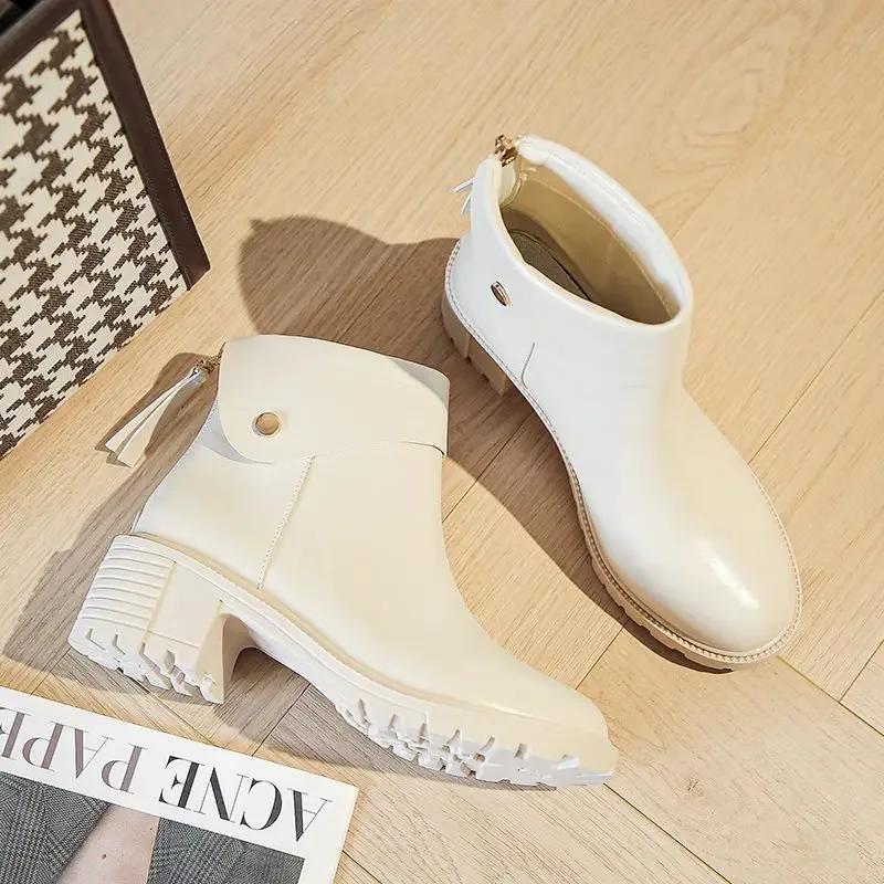 Модные ботильоны с круглым носком, черные, большого размера, теплые ботильоны до щиколотки для женщин, удобные и элегантные, шикарные дизайнерские, роскошные, из искусственной кожи, женские короткие туфли