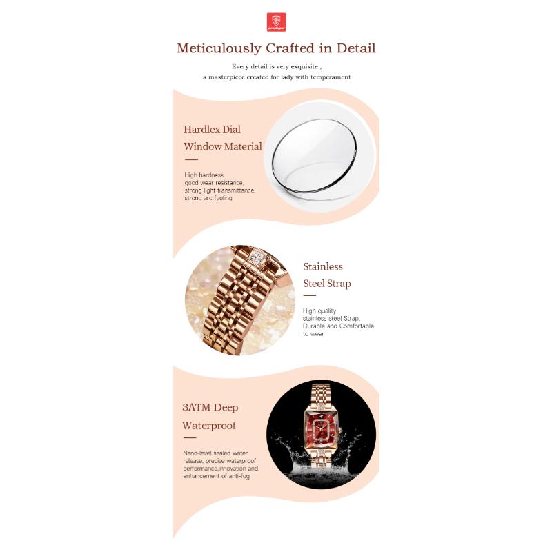 POEDAGAR Luxury Elegant Watch For Woman Date Waterproof Rectangle Ladies Watch Stainless Steel Quartz Women Watches