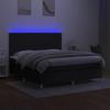 Maison Exclusive - Sommier à lattes de lit et matelas et LED Noir 160x200 cm Tissu