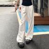 Summer Thin KoreanStyle White HighWaist WideLeg StraightLeg Pants for Women Draped Loose Casual Trousers
