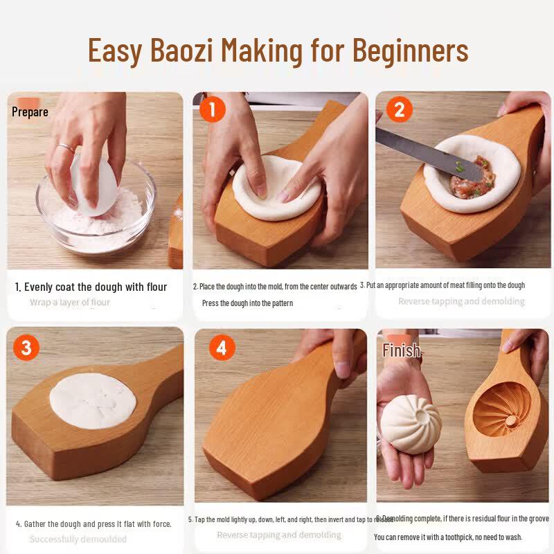 Youluo Solid Wood Baozi Bun Making Tool Set