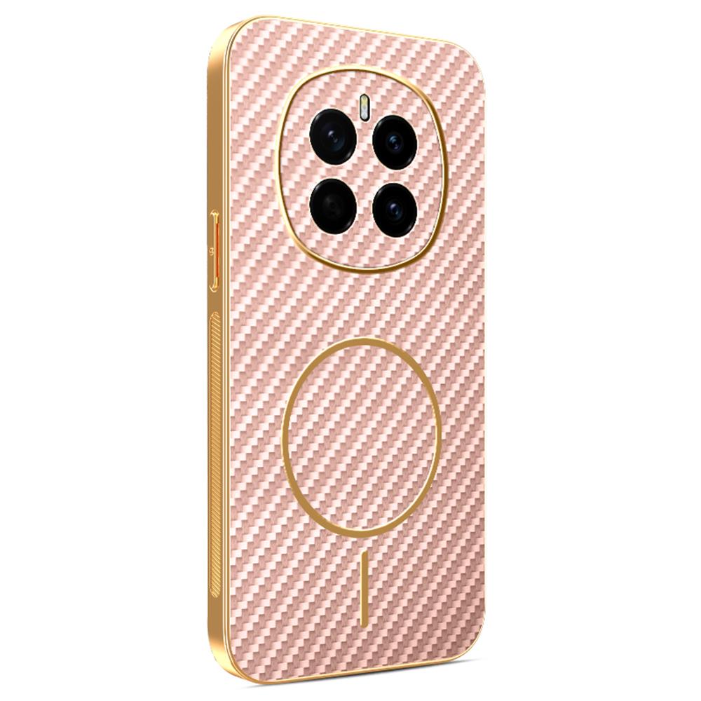 For Honor Magic7 5G Phone Case Carbon Fiber Textured Electroplated TPU Back Cover