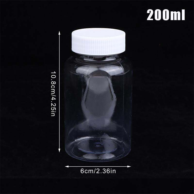 15-500Ml Transparent Plastic Bottle Wide Mouth Medicine Bottle With Screw Lid Seal Vials Liquid Reagent Container Food Grade