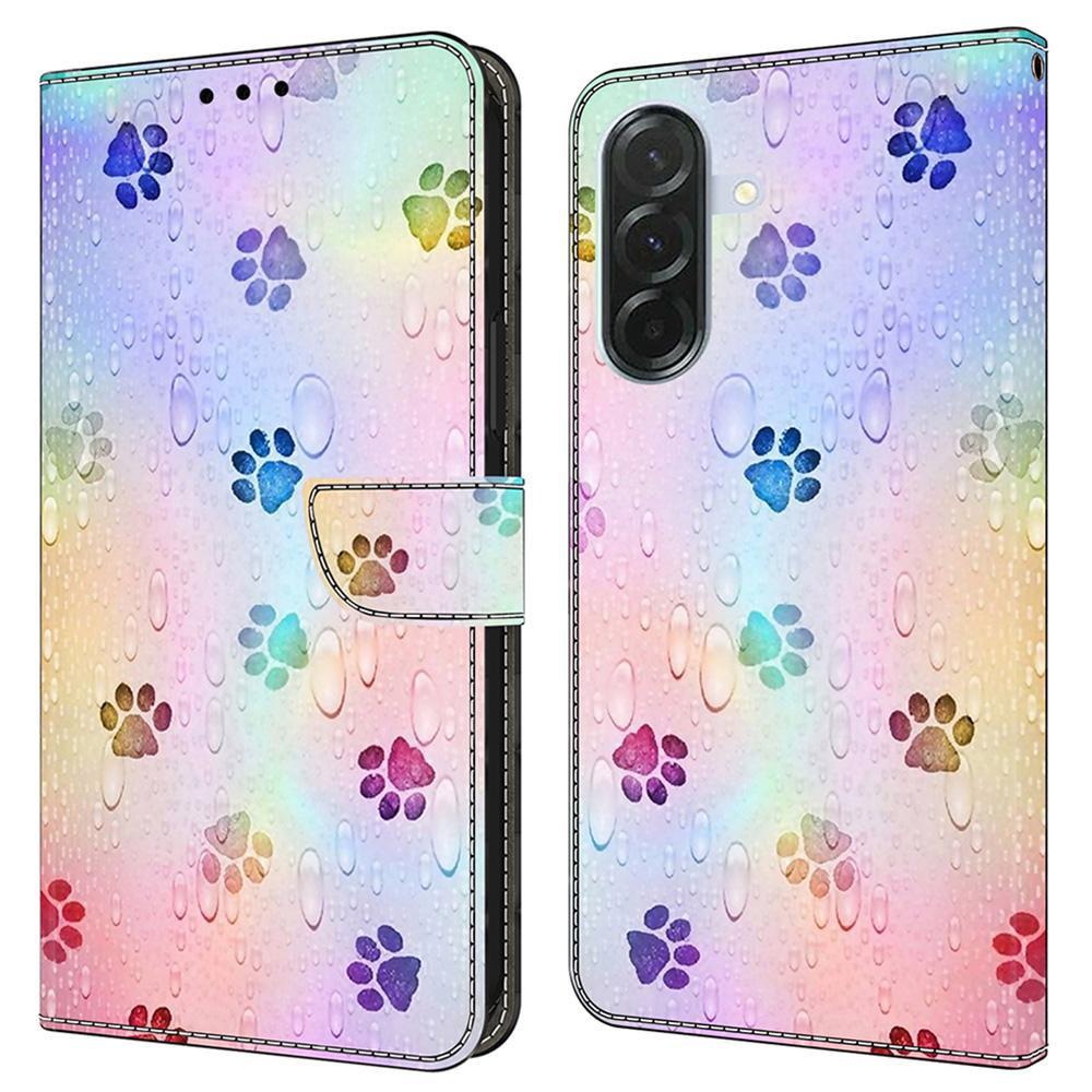 Для Samsung Galaxy A36 5G Кожаный чехол С принтом Узор Кошелек Подставка Флип-чехол для телефона