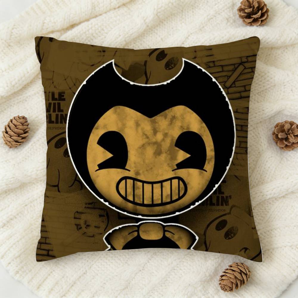 BBendy And The Ink Machine Doublesided Printed Square Decorative Cushion Cover for Sofa Living Room Home Decor