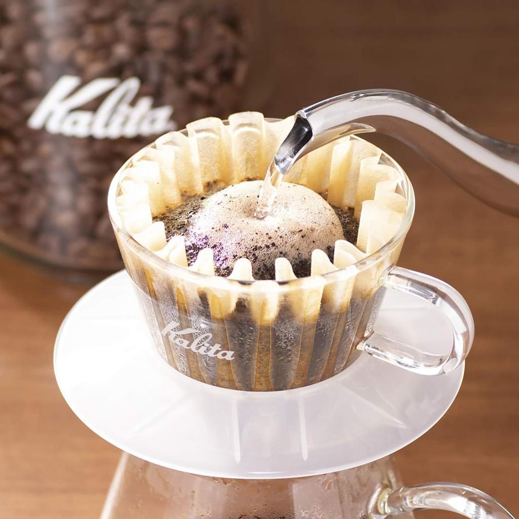 Kalita Стеклянная капельница для кофе серии Wave для 1–2 человек, прозрачная WDG-155 #05066