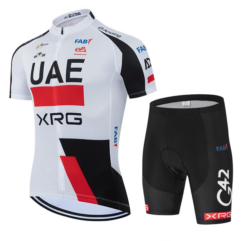 New 2026 White Cycling Jersey UAE Team Bike Jersey Shorts Men Quick Dry Ropa Ciclismo Outdoor Sports Pro Bicycle Clothing
