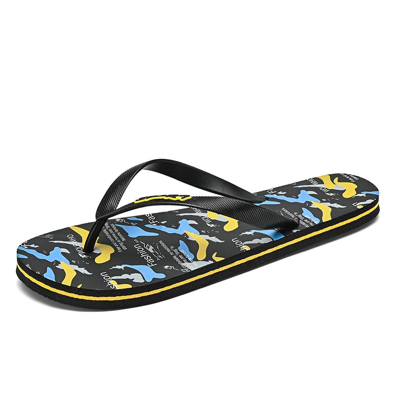 Дизайнерские модные новые мужские шлепанцы пляжные вьетнамки сандалии Легкие удобные нескользящие для семейной ванной комнаты повседневная мужская обувь