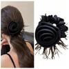 Korean Style Rose Feather Hair Bands Cloth Hair Rope Elegant Flower Headband  Women