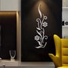 Acrylic Mirror Wall Stickers Flower Shape Strong Reflection Self-adhesive Decals Home Room Decor Supplies
