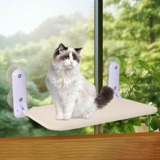 Беспроводная лежанка для кошек на окно, гамак для кошек с 4 присосками, складная кровать-гамак для кошек со съемным моющимся сетчатым чехлом для домашних кошек