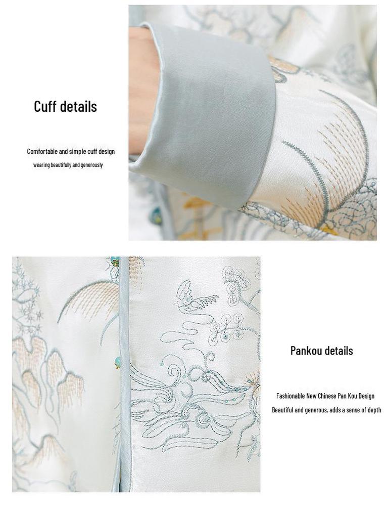 2025 Spring Chinese-Style Women's Sequin Embroidery Frog Button Retro Short Jacket