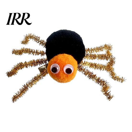Non Slip Spider Hair Clips Halloween for Girls Women, Cute Furry Barrettes, Hairpin Kids Tinsel Fluffy Pom Accessory Parties Soft Plush Barrette