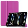 For iPad Pro 11 (2024) Case PC+PU Auto Wake Sleep Tablet Shell with Tri-fold Stand