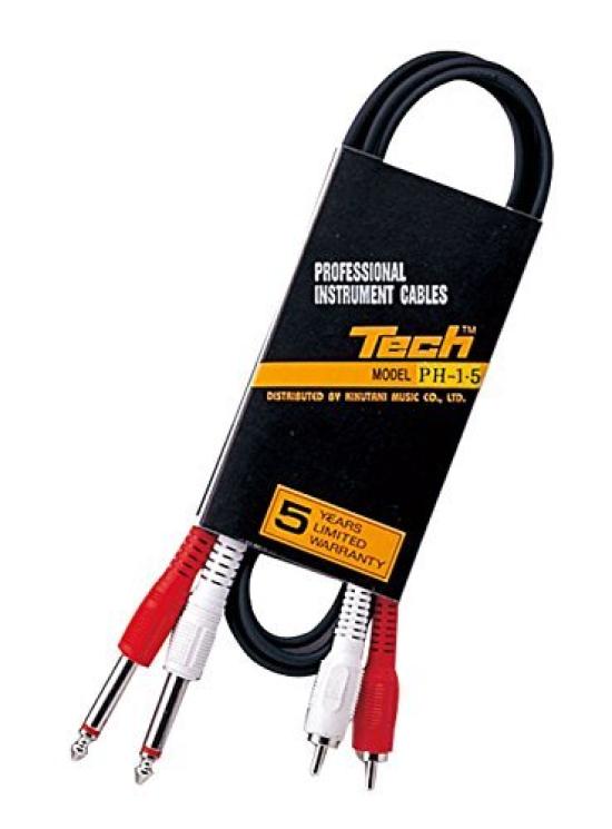 Kiktani TECH 2-канальный линейный кабель RCA Монофонический телефонный (мужской) (мужской) 1.5м PH-1.5