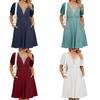Urban Style Dress With Pockets And V Neck For Spring Casual Wear